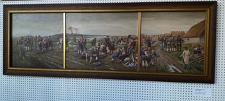 Die Gemäldekopie nach Stefan Jägers „Die Einwanderung der Deutschen in Ungarn“